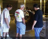 Siegfried Jachmann, Bruce Grim and Chuck Hards examine the work Chuck has done to date on the tube.  05 SEP 2001