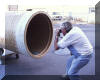 Boyd McNeil get a picture of the bottom end of the tube.  05 SEP 2001